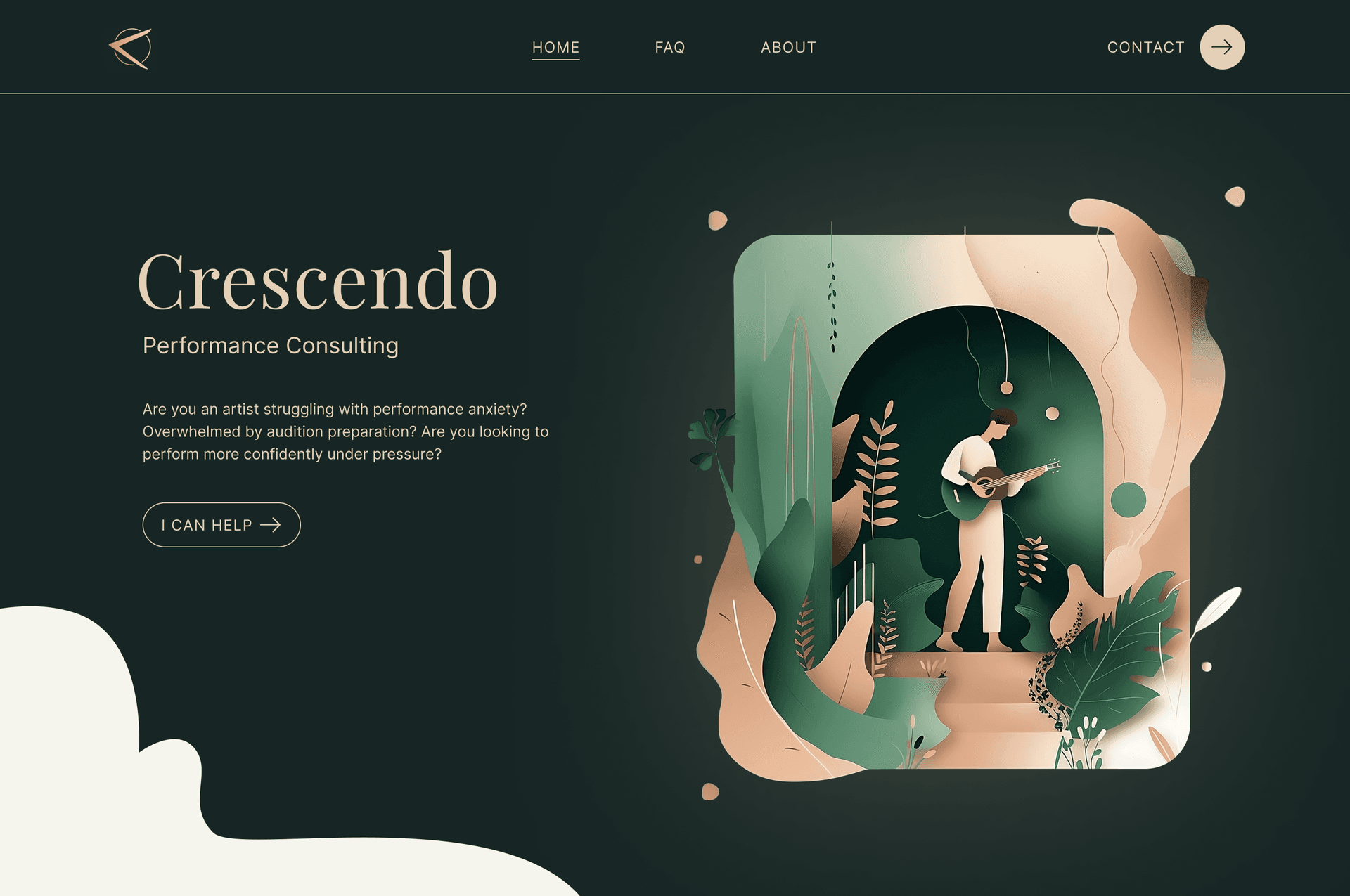 Screenshot of the Crescendo website
