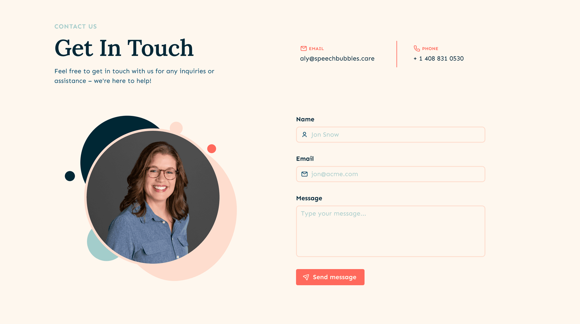 Screenshot of the SpeechBubbles website