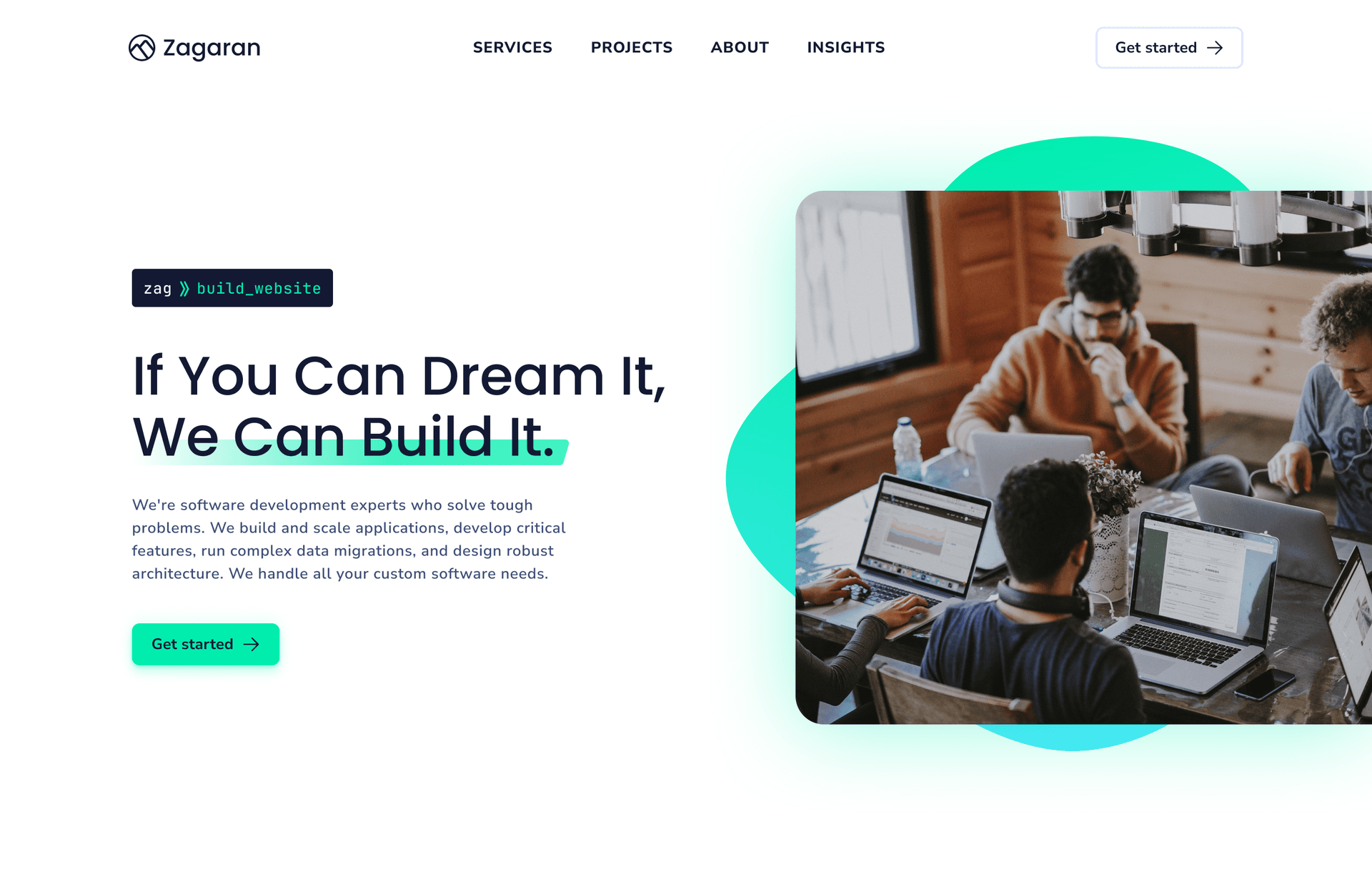 Mockup of the Zagaran website