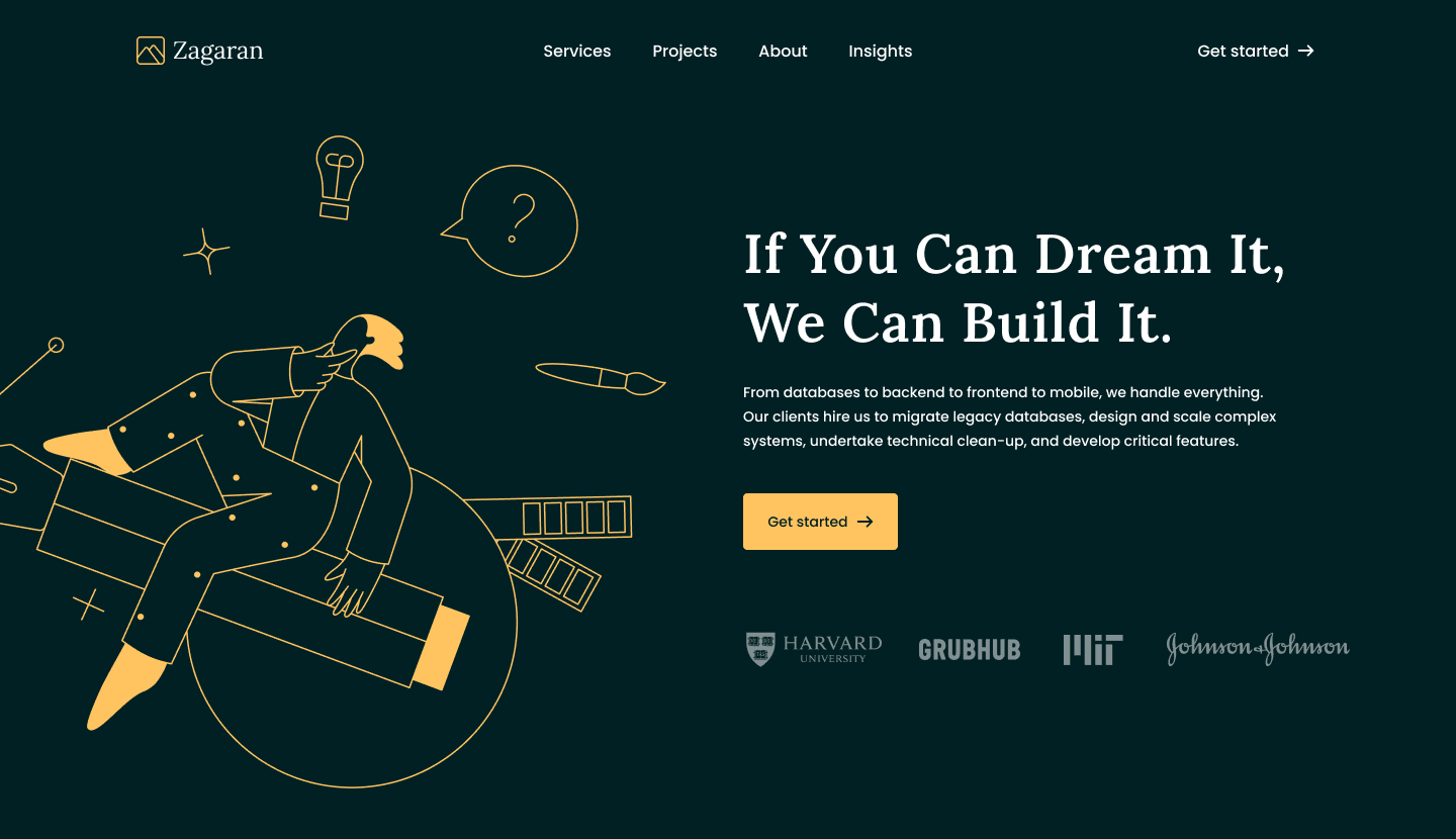 Mockup of potential art direction for Zagaran website